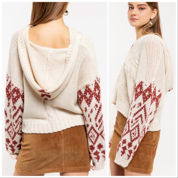 POL Urban Bohemi Weave & Fringe Hoodie - Picture 2 of 11